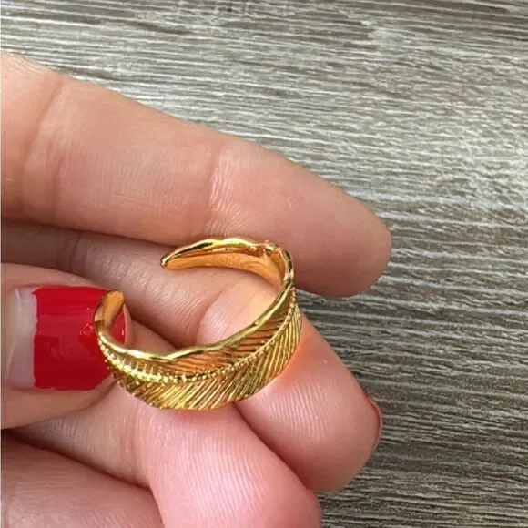 Bohemian leaf ring N179 - Picture 2 of 3